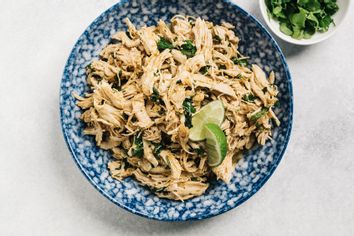 Cilantro lime shredded chicken meat