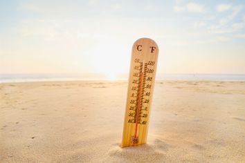 Thermometer at beach