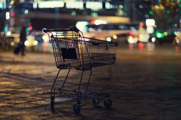 Shopping Cart At Night