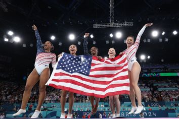 US Women's Gymnastics Team; Jordan Chiles, Hezly Rivera; Simone Biles; Sunisa Lee; Jade Carey