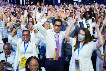 Democratic National Convention delegates audience crowd