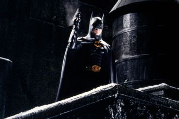 Michael Keaton on the set of Batman Returns