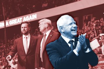 JD Vance, Donald Trump and Tim Walz