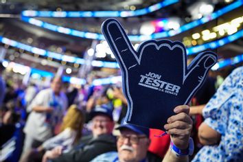 Jon Tester foam finger