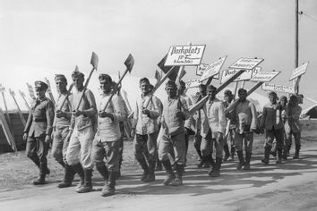 German soldiers parking signs Nazi Party Nuremberg rally