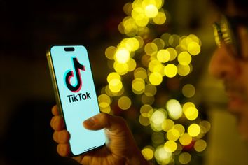 TikTok logo on a phone mobile device