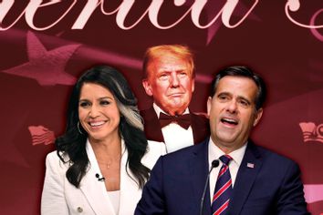 Tulsi Gabbard, John Ratcliffe and Donald Trump