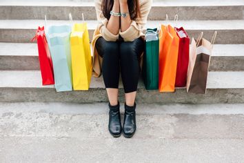 Woman with colorful shopping bags