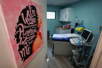 doctor examination room in A Woman's Choice Abortion Care Clinic