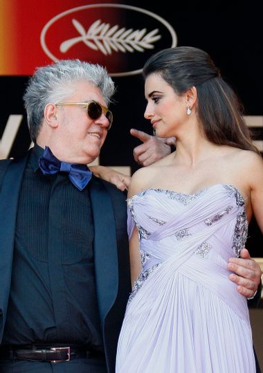 Director Almodovar and cast member Cruz arrive on red carpet for the screening of the film "Los Abrazos Rotos" at Cannes Film Festival