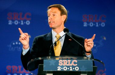 President of the Family Research Council Tony Perkins speaks at the 2010 Southern Repbublican Leadership Conference in New Orleans