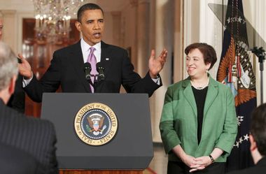 U.S. President Barack Obama announces Solicitor General Elena Kagan as his nominee for Supreme Court Justice in the East Room at the White House in Washington