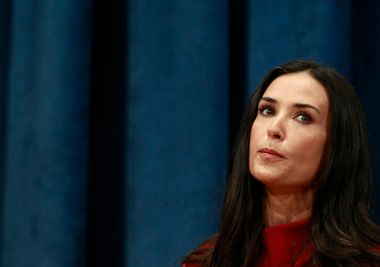 Actress Demi Moore speaks during a news conference at the United Nations Headquarters in New York