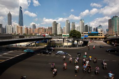 A view of the centre of Shanghai near the Pudong Lujiazui financial area