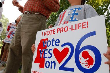 Protestors during a prayer rally for the Personhood Amendment at the Capitol in Jackson, Mississippi