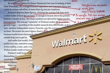 Image for Wal-Mart flunks its fact-check: The truth behind its sarcastic response to the Times