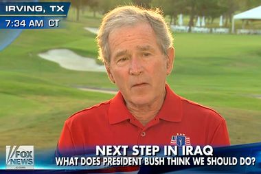Image for Fox News' absurd George Bush interview: Applauds W. for his handling of Iraq!