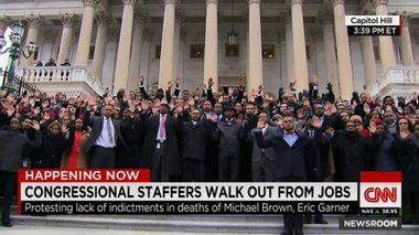 Image for Black congressional staffers stage walkout to protest police killings