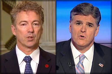 Image for Sean Hannity battles Rand Paul over Trump's call to kill the children of terrorists: 