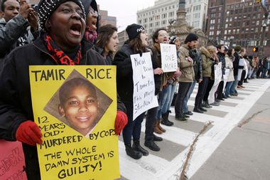 Image for Non-lethal force is still abuse: Police officers tackle, cuff Tamir Rice's sister in her moment of grief