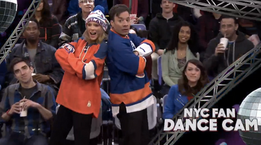 Image for Taylor Swift and Jimmy Fallon dance like complete goofs on the jumbotron