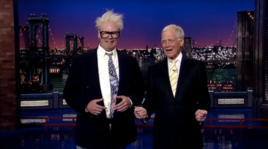 Image for Will Ferrell crashes David Letterman monologue with impersonation of veteran sportscaster Harry Caray