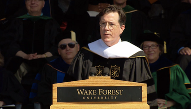 Image for Stephen Colbert warns graduates: Fight racism and climate change or prepare to live in a 