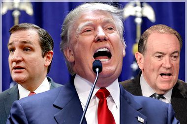 Ted Cruz, Donald Trump, Mike Huckabee