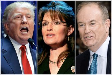 Donald Trump, Sarah Palin, Bill O'Reilly
