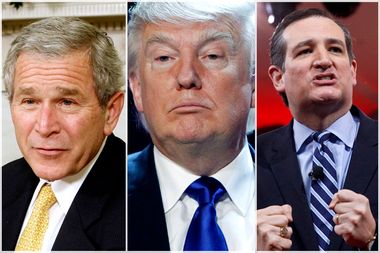 George W. Bush, Donald Trump, Ted Cruz