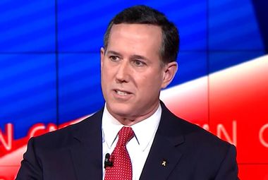 Image for Rick Santorum interrupts only woman on CNN panel to defend Mike Pence talking over Kamala Harris