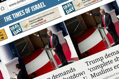 Image for Heil Trump! The Times of Israel uses a telling photograph of the Donald to highlight 