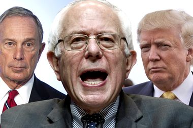 Michael Bloomberg, Bernie Sanders, Donald Trump