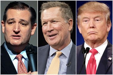Ted Cruz, John Kasich, Donald Trump