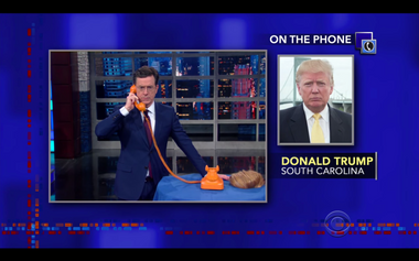 Image for Stephen Colbert just trolled Donald Trump perfectly, while interviewing him