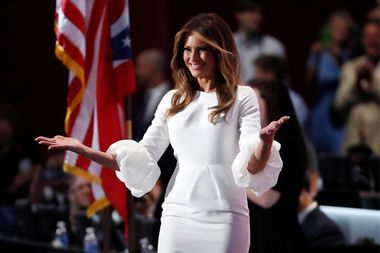 Melania Trump takes the stage after her introduction at the Republican National Convention in Cleveland