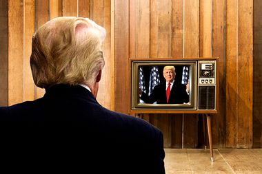 Trump watches TV