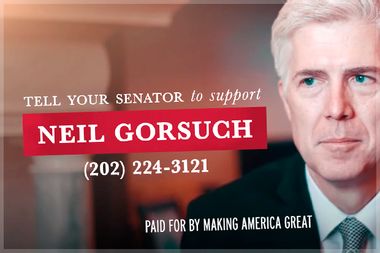 Image for Hypocrites for Gorsuch: Conservative activist group pushing Trump's nominee used to be <i>for</i> the filibuster