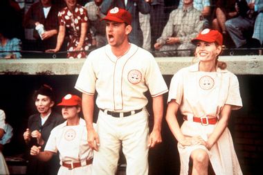 Geena Davis and Tom Hanks in "A League of Their Own"