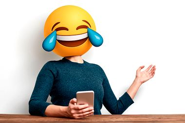 emoji, woman, head, phone, dumb, funny