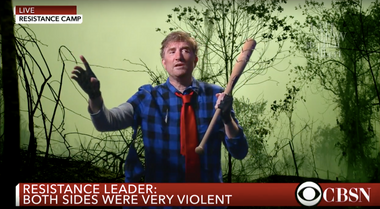 Image for Stephen Colbert compares President Trump to a zombie apocalypse sympathizer
