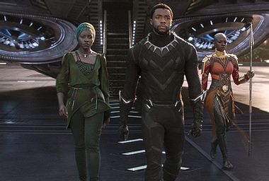 Lupita Nyong'o, Chadwick Boseman, and Danai Gurira in "Black Panther"