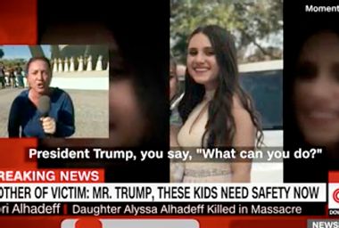 Image for Mother of Florida shooting victim accosts President Trump on live TV