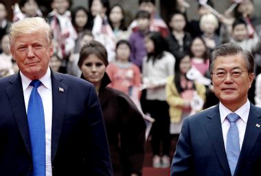 Donald Trump and South Korean President Moon Jae-In