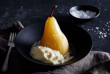 Image for Honey-poached pears with burrata is winter’s new favorite dessert