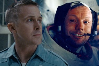 Ryan Gosling as Neil Armstrong in "First Man;" Neil Armstrong