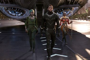 Lupita Nyong'o, Chadwick Boseman, and Danai Gurira in "Black Panther"