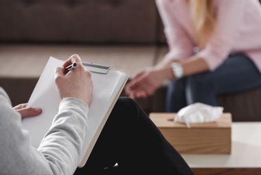 Woman in Therapist Office