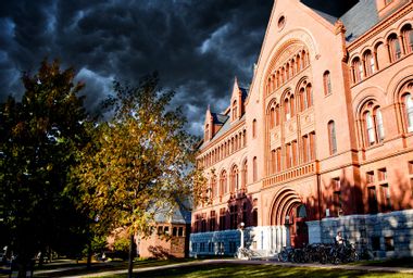 College Campus Dark Stormy Sky