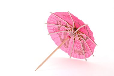 Pink cocktail umbrella